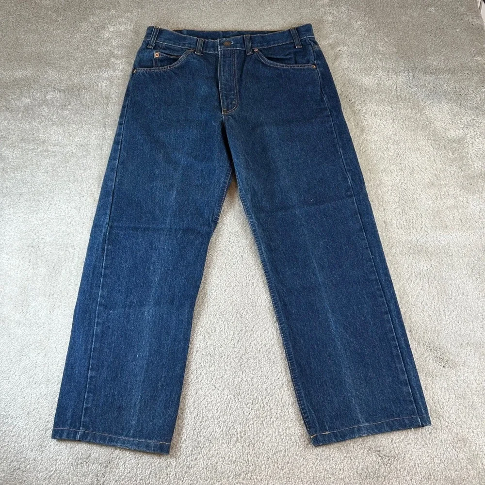 Vintage 90s Levi's 505 Jeans Mens 33x29 Dark Wash Orange Tab Fits 31x26 Straight